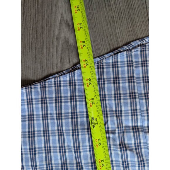 L.L.Bean Wrinkle-Free Plaid Button-Down Shirt 2X Blue/White Long Sleeve - Picture 5 of 6